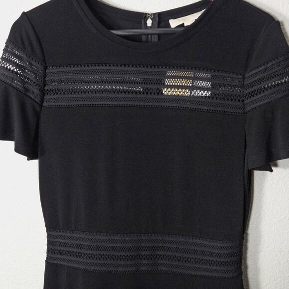 Michael Michael Kors Women’s Black Knit Cocktail Dress Sheer Quiet Luxury Medium - Picture 4 of 10